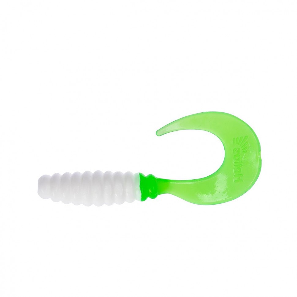 Твистер Helios Credo 2,35"/6,0 см, цвет White & Green 7 шт HS-10-016 , 